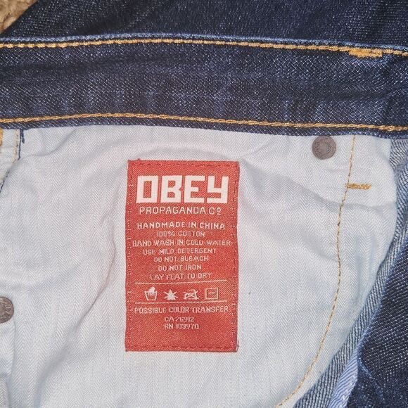 Obey Propaganda Slim Straight Leg Denim Jeans 38 - Picture 6 of 6